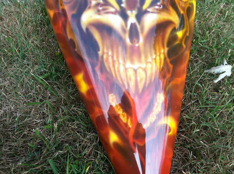 Tribal Demon Tank, top view, bottom zoom