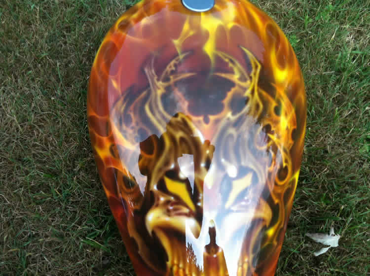 Tribal Demon Tank, top view, top zoom