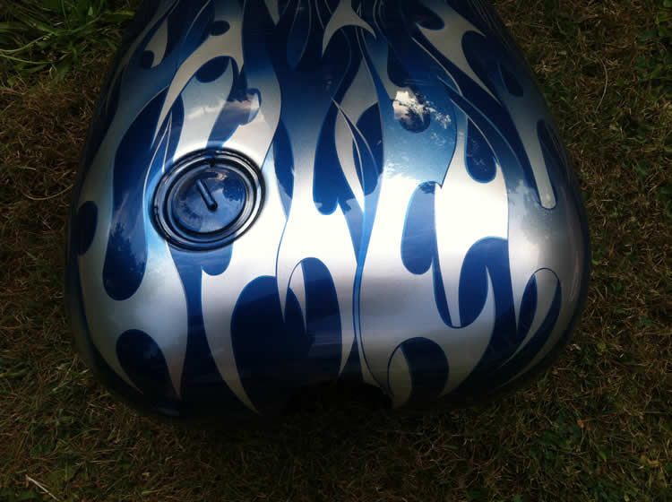 Blue Fire Skull Tank, top view